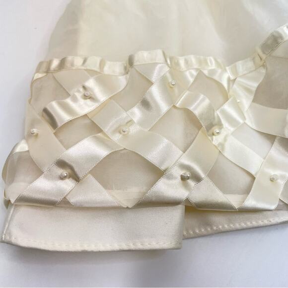 Princess Faith Cream Dress Set 12 Months Pearls Wedding Easter Party Dress - Picture 5 of 8